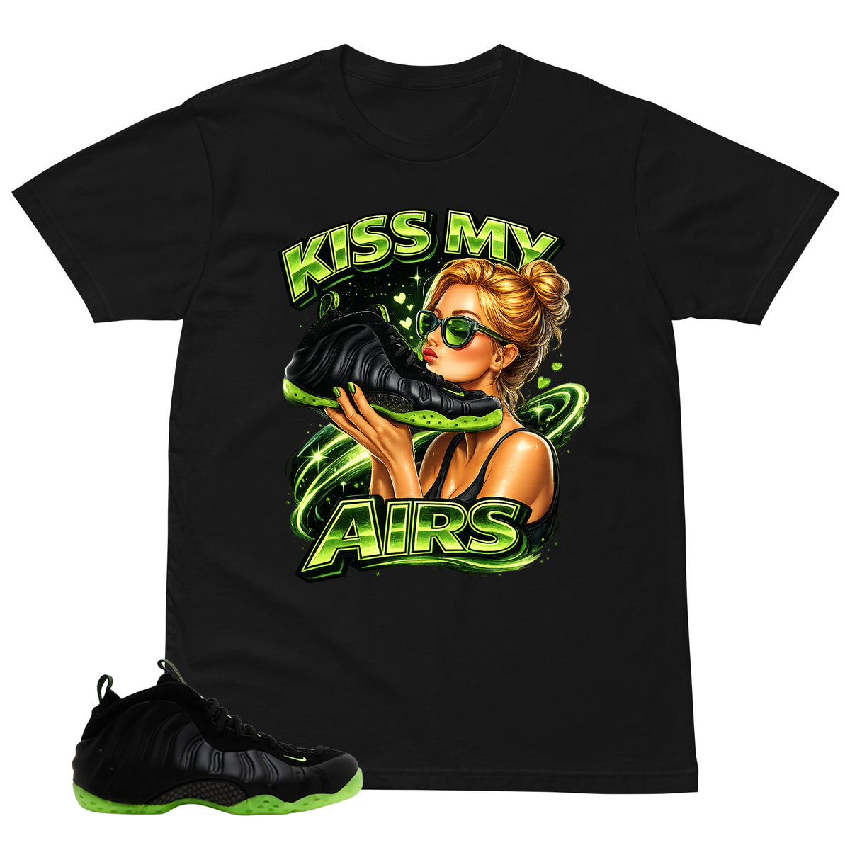 Kiss My Airs Shirt - Match Air Foamposite One Black Volt