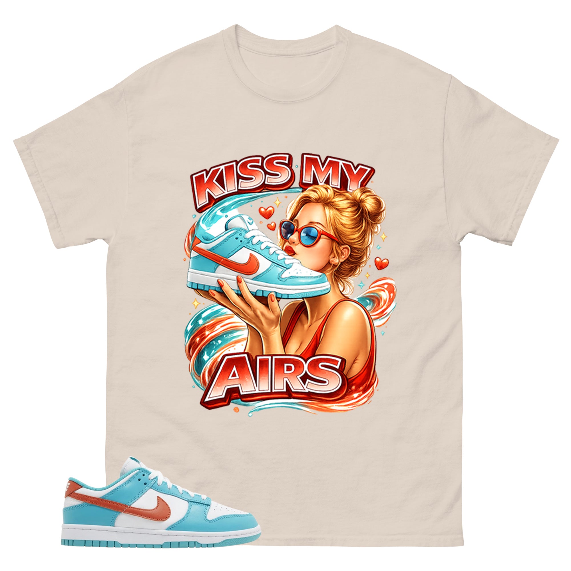 Kiss My Airs Shirt - Match Green Dunk Low Miami Dolphins