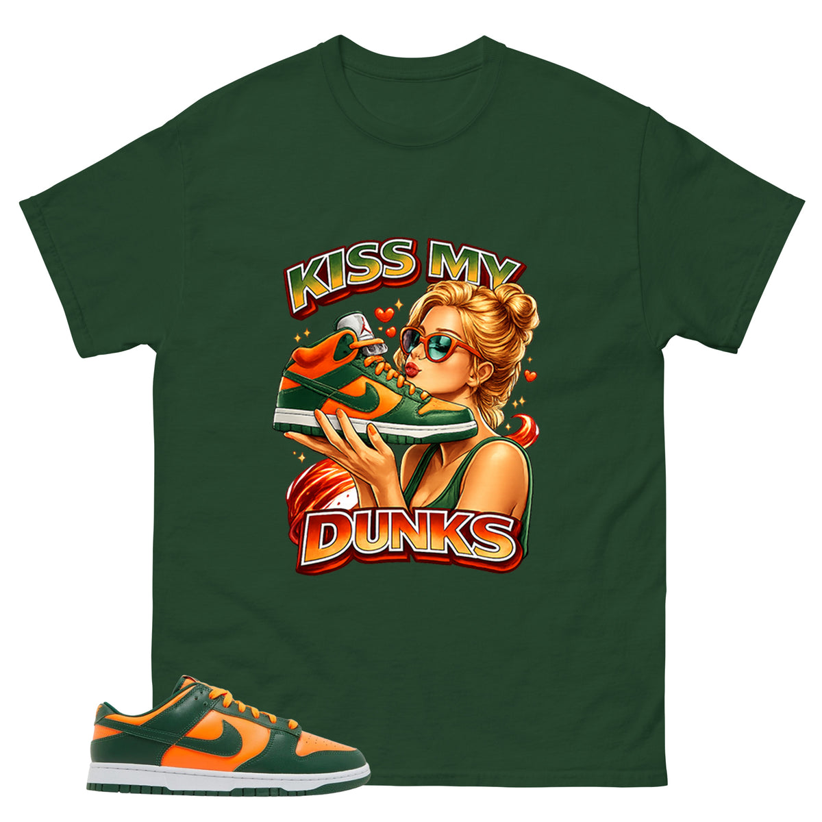 Kiss My Airs Shirt - Match Green Dunk Low Miami Hurricanes