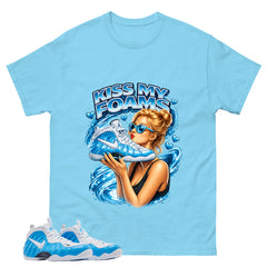 Kiss My Foams Graphic Tee, Shirt to Match Air Foamposite Pro University Blue, Air Foamposite Unisex Blue Shirt