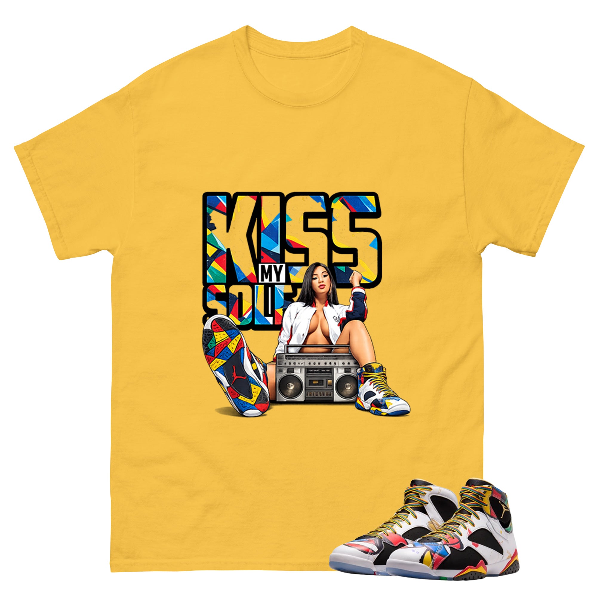 Kiss My Sole Graphic Tee, Shirt to Match Air Jordan 7 Miro, Air Jordan 7 Miro Unisex Shirt