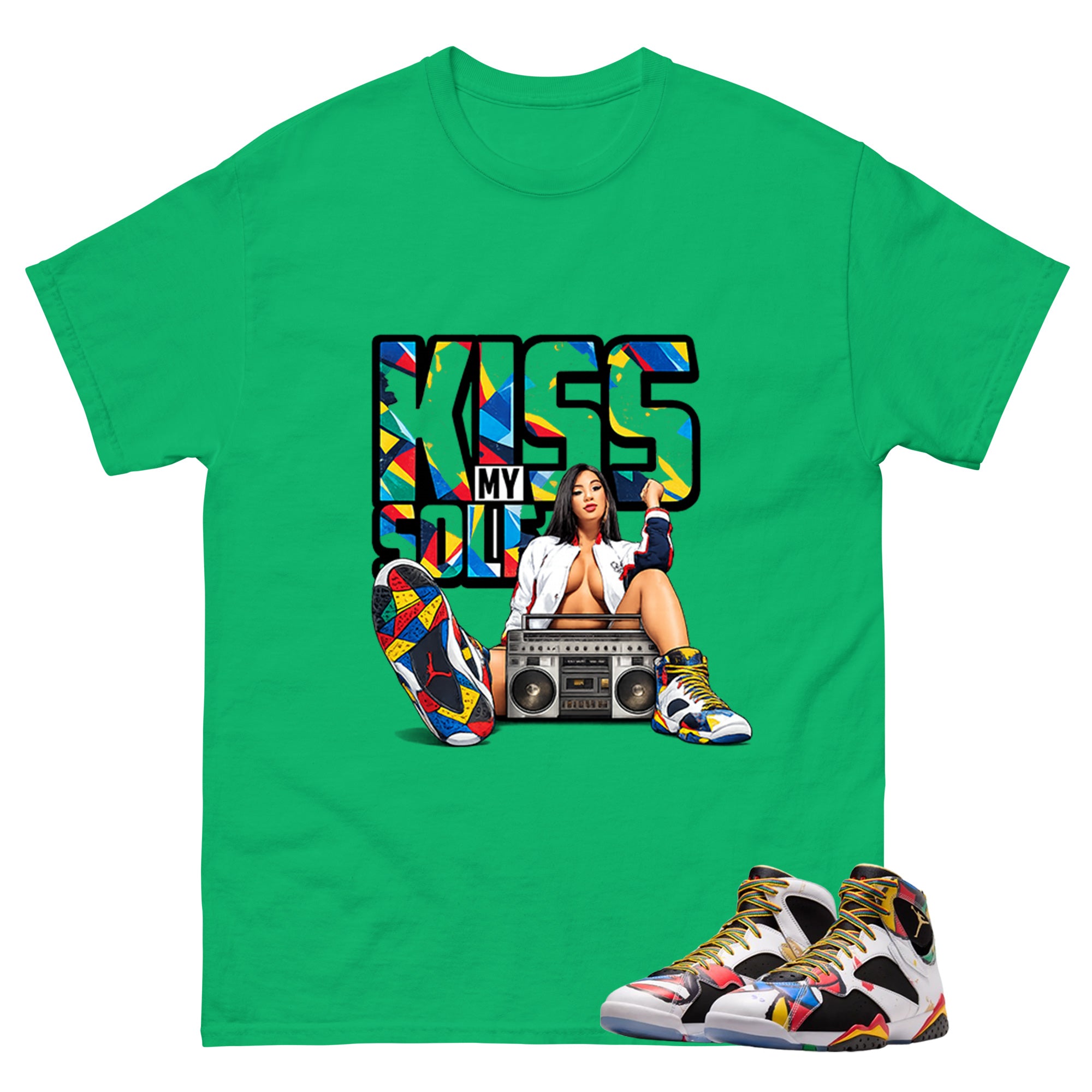 Kiss My Sole Graphic Tee, Shirt to Match Air Jordan 7 Miro, Air Jordan 7 Miro Unisex Shirt