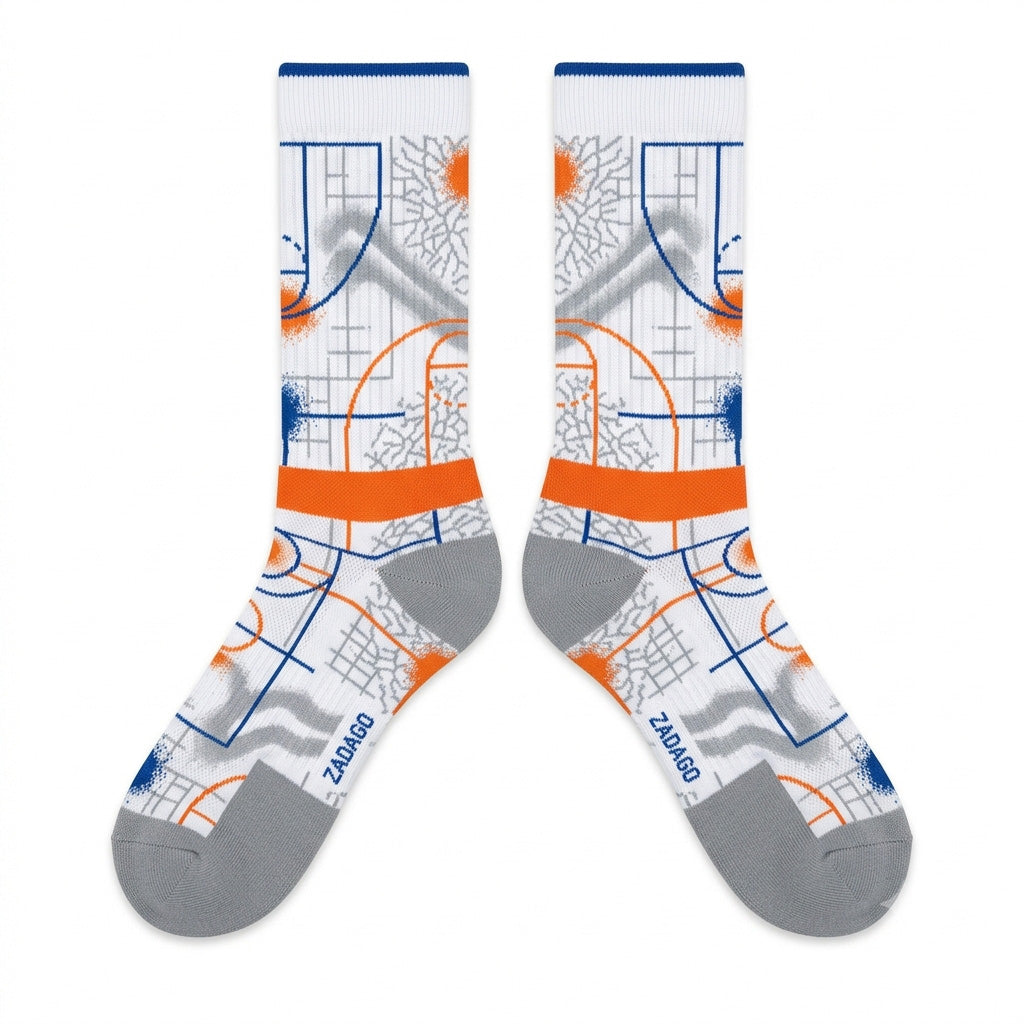 Knicks Sneaker Match Socks – Air Jordan 3 Inspired Mid-Calf Crew Socks