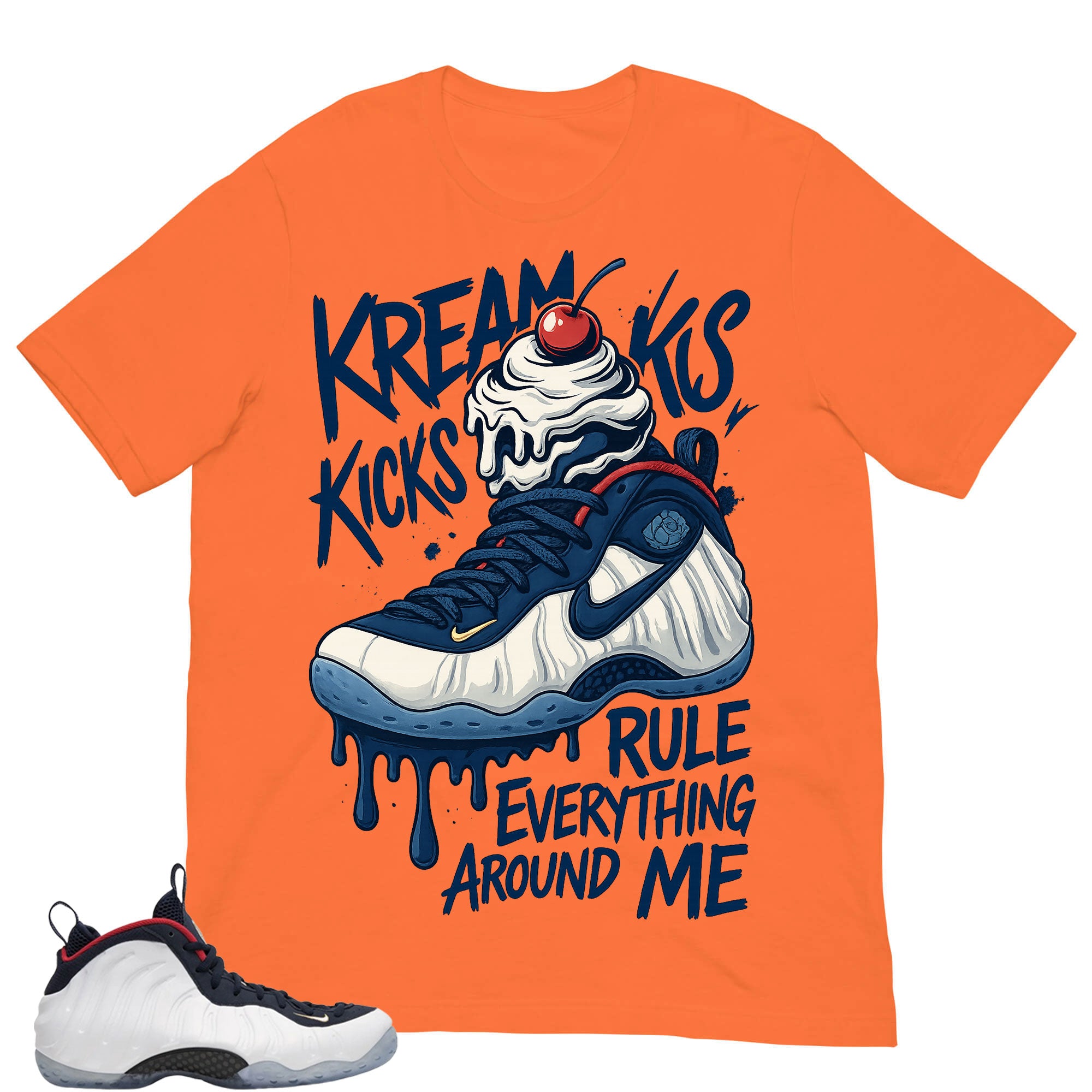 Kream Kicks Shirt - Match Air Foamposite One PRM Olympic