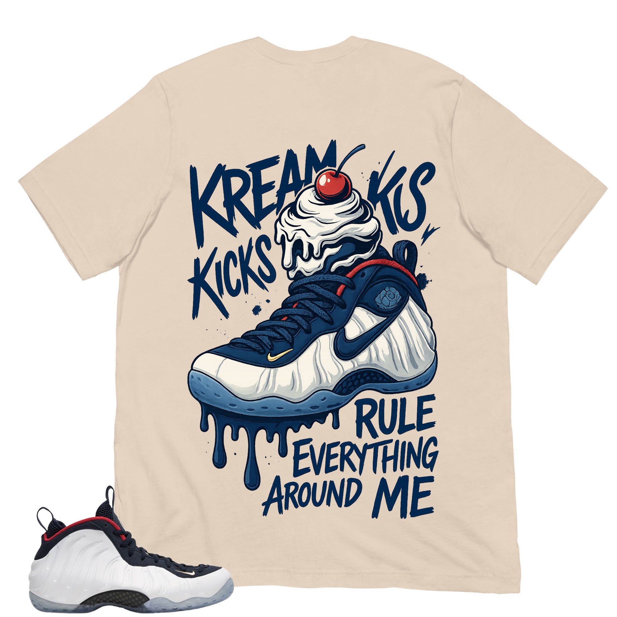 Kream Kicks Shirt - Match Air Foamposite One PRM Olympic