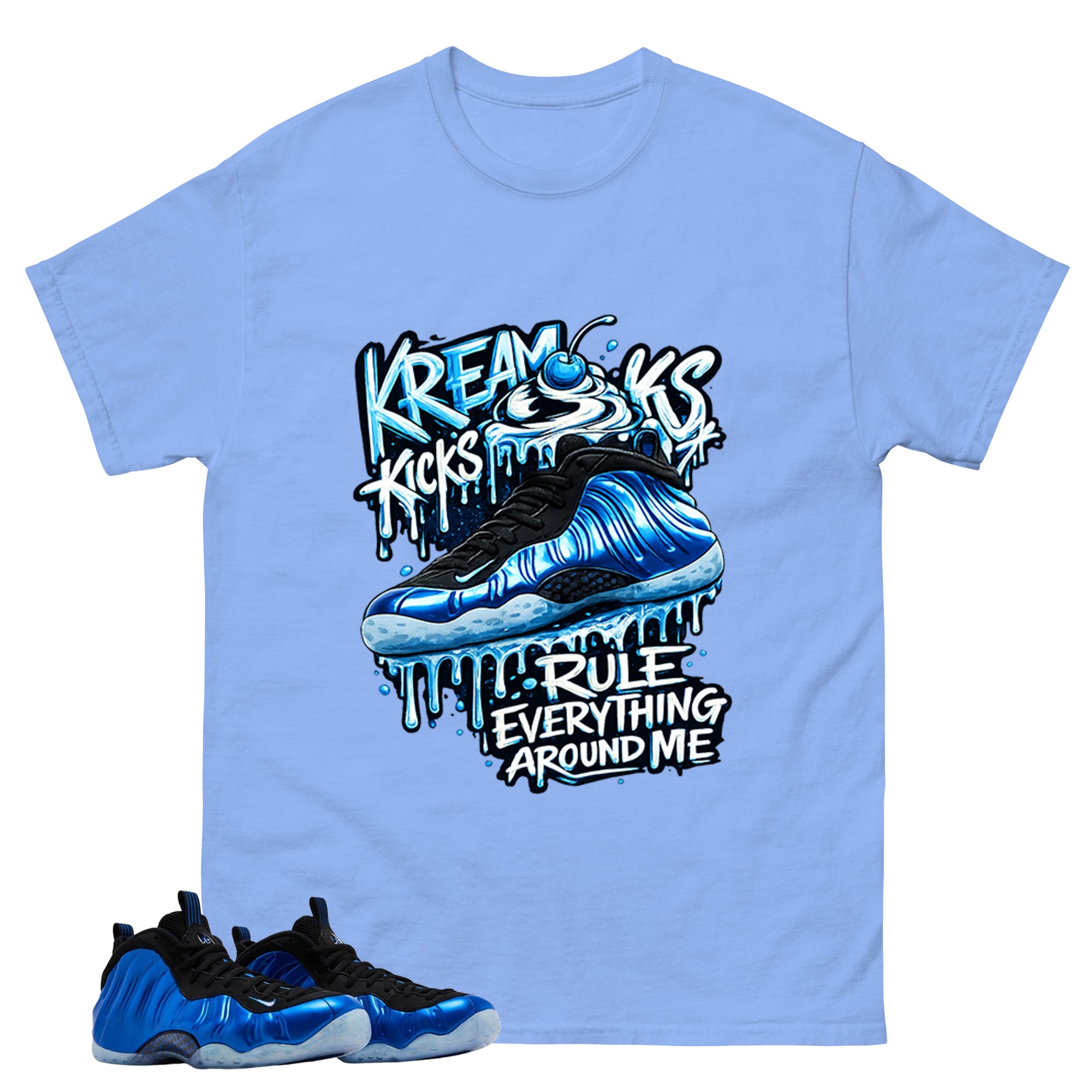 Kream Kicks Shirt - Match Air Foamposite One Royal