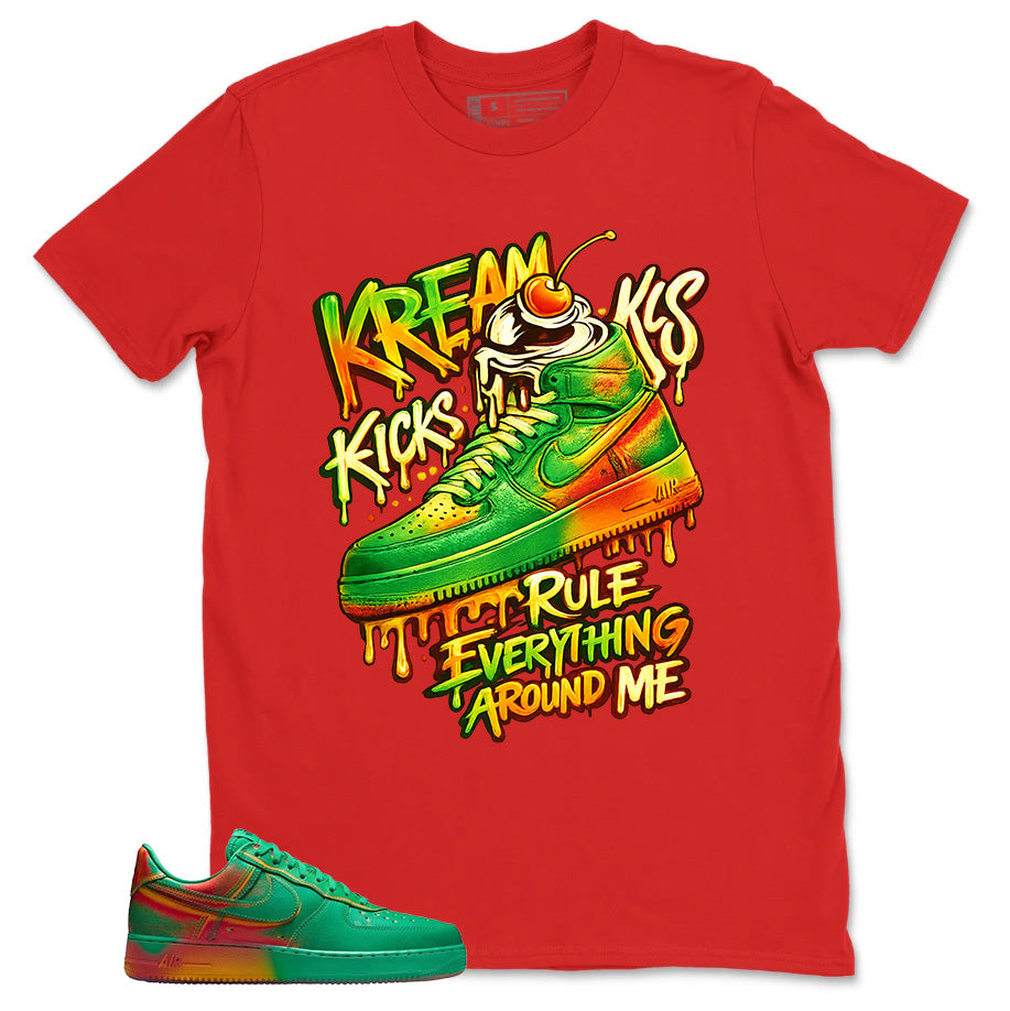 Kream Kicks Shirt - Match Air Force 1 Stadium Green Crimson