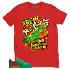 Kream Kicks Shirt - Match Air Force 1 Stadium Green Crimson