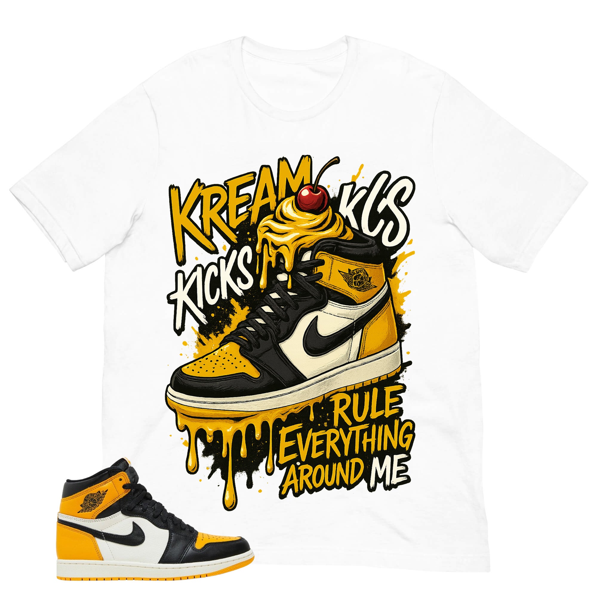 Kream Kicks Shirt - Match Air Jordan 1 Yellow Toe