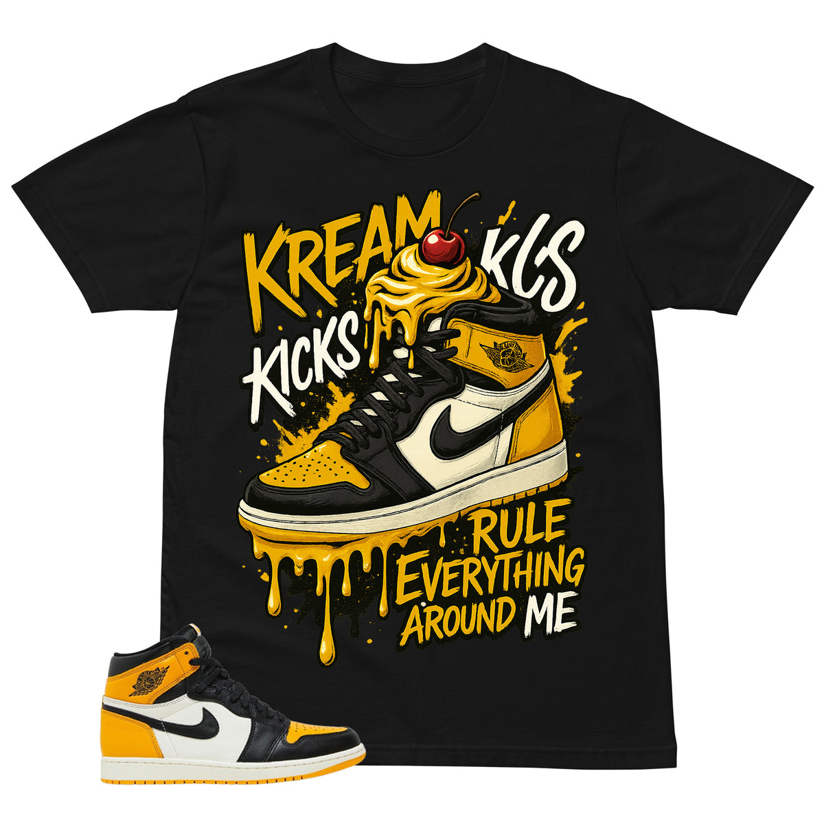 Kream Kicks Shirt - Match Air Jordan 1 Yellow Toe