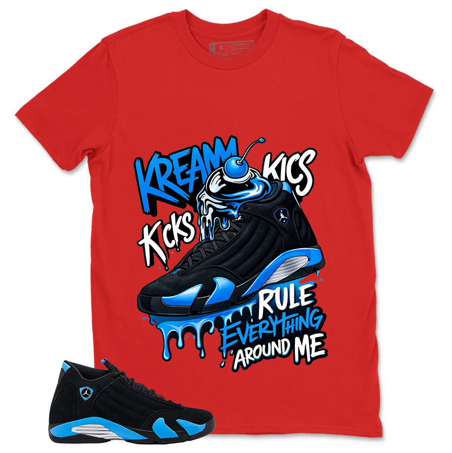 Kream Kicks Shirt- Match Air Jordan 14 Black University Blue 2026