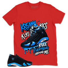 Kream Kicks Shirt- Match Air Jordan 14 Black University Blue 2026