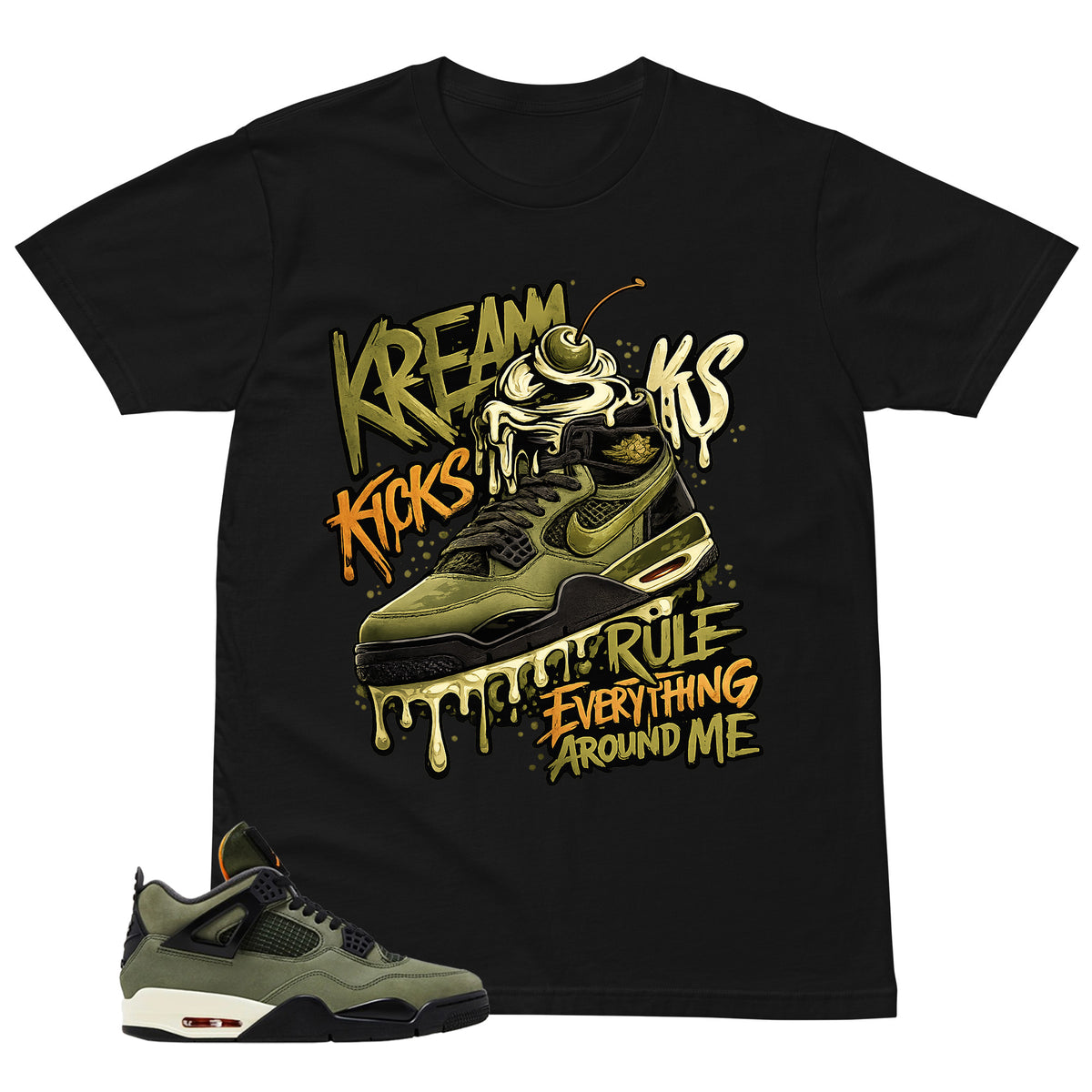 Kream Kicks Shirt - Match  Air Jordan 4 Undefeated