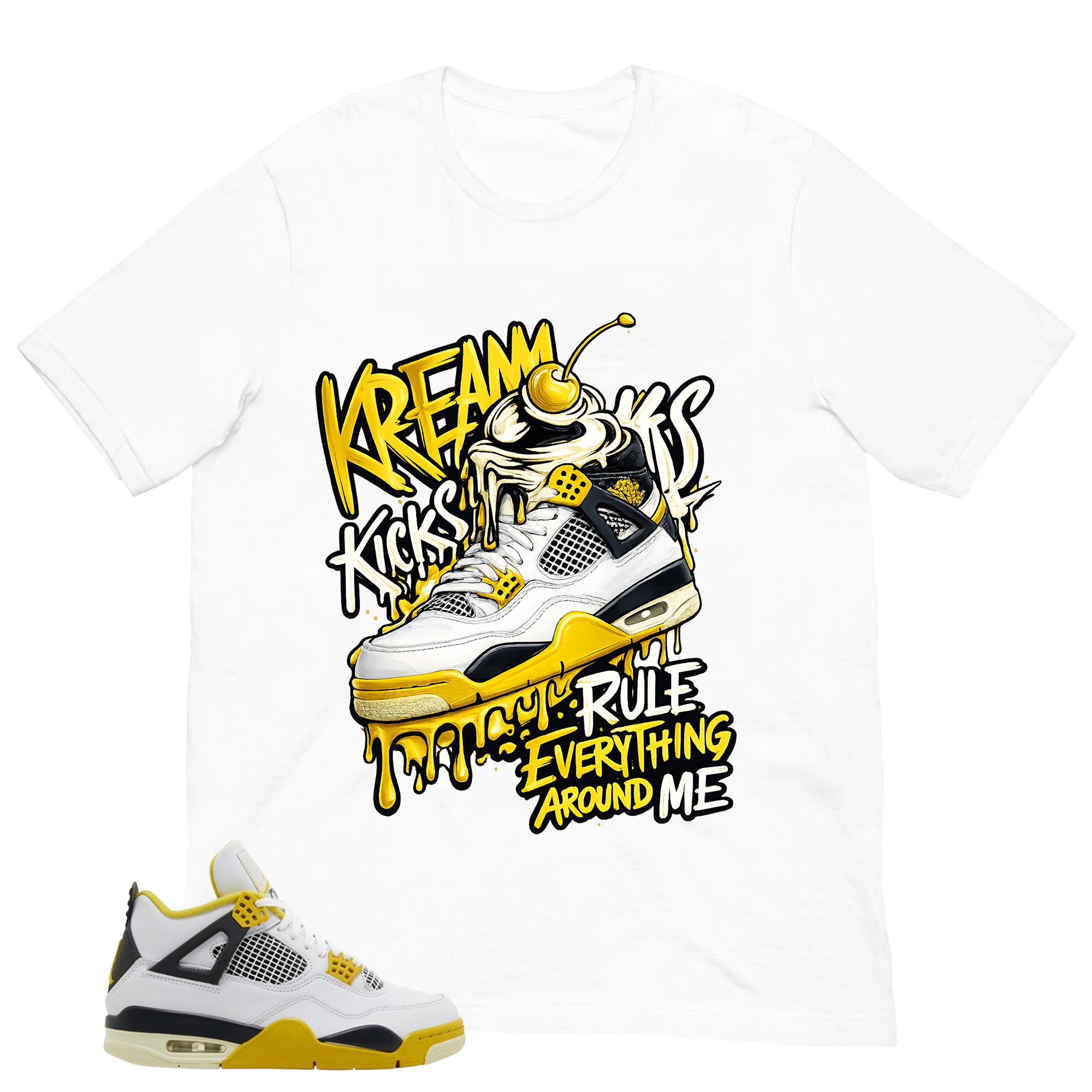 Kream Kicks Shirt - Match Air Jordan 4 Vivid Sulfur