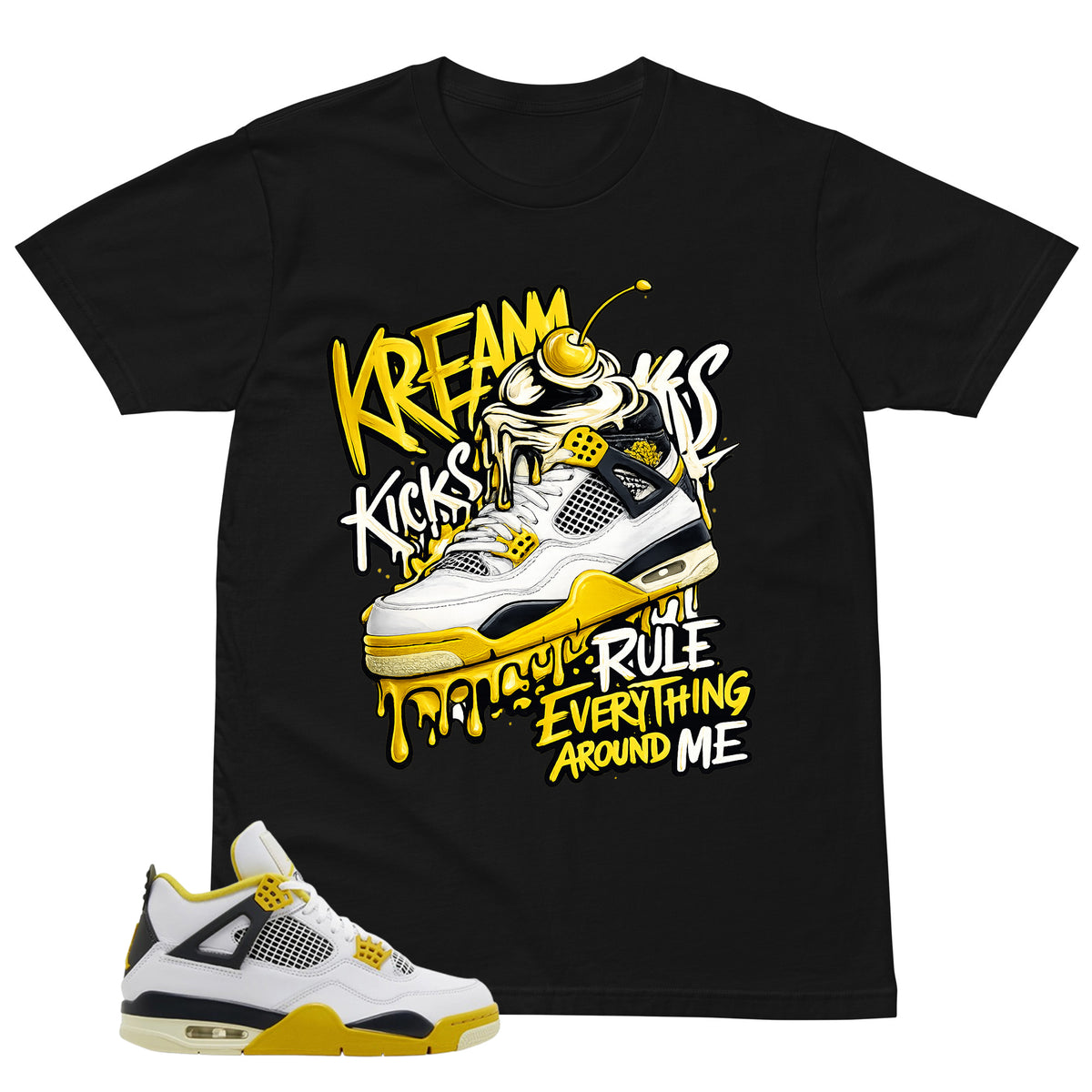 Kream Kicks Shirt - Match Air Jordan 4 Vivid Sulfur