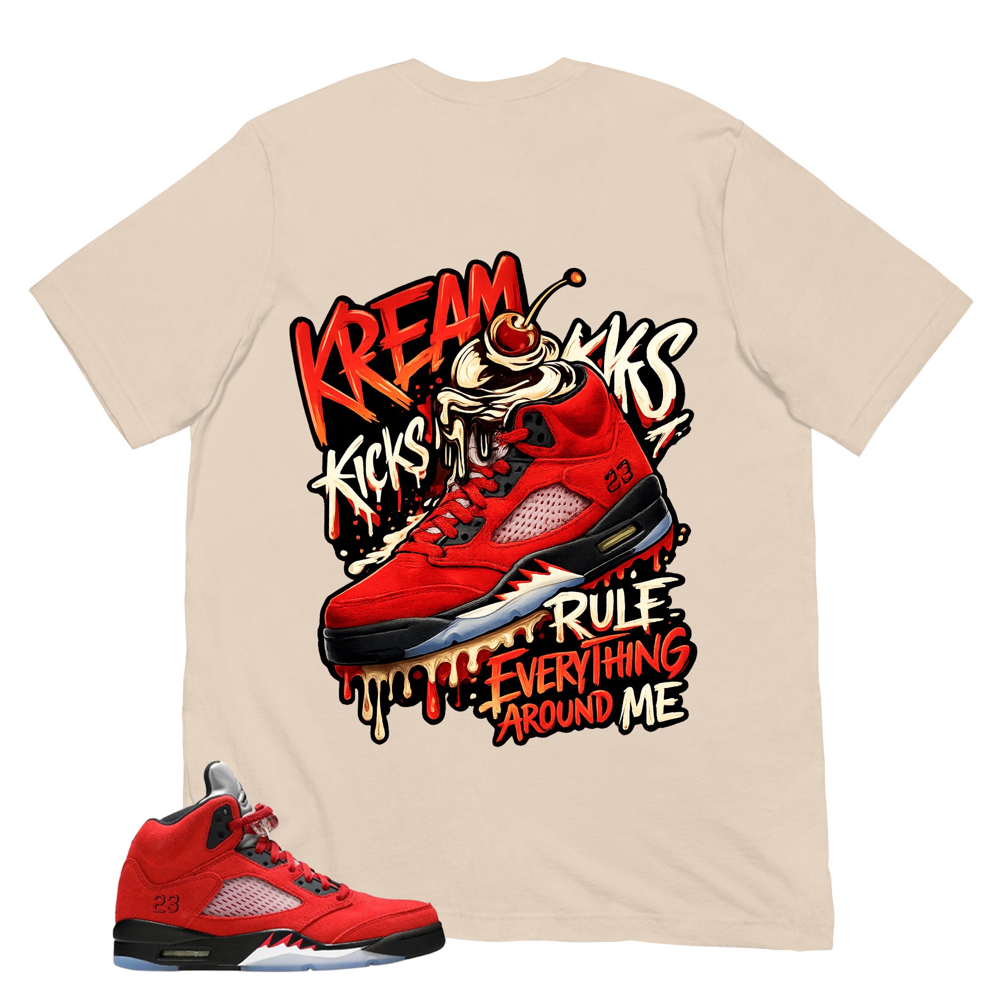 Graphic Tee Kream Kicks Shirt Match 5s Raging Bull