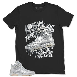 Kream Kicks Shirt - Match Air Jordan 6 x Paris Saint-Germain Metallic Silver