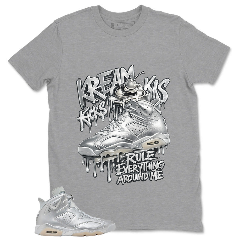 Kream Kicks Shirt - Match Air Jordan 6 x Paris Saint-Germain Metallic Silver