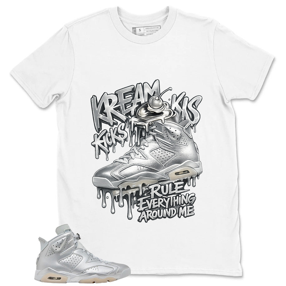 Kream Kicks Shirt - Match Air Jordan 6 x Paris Saint-Germain Metallic Silver