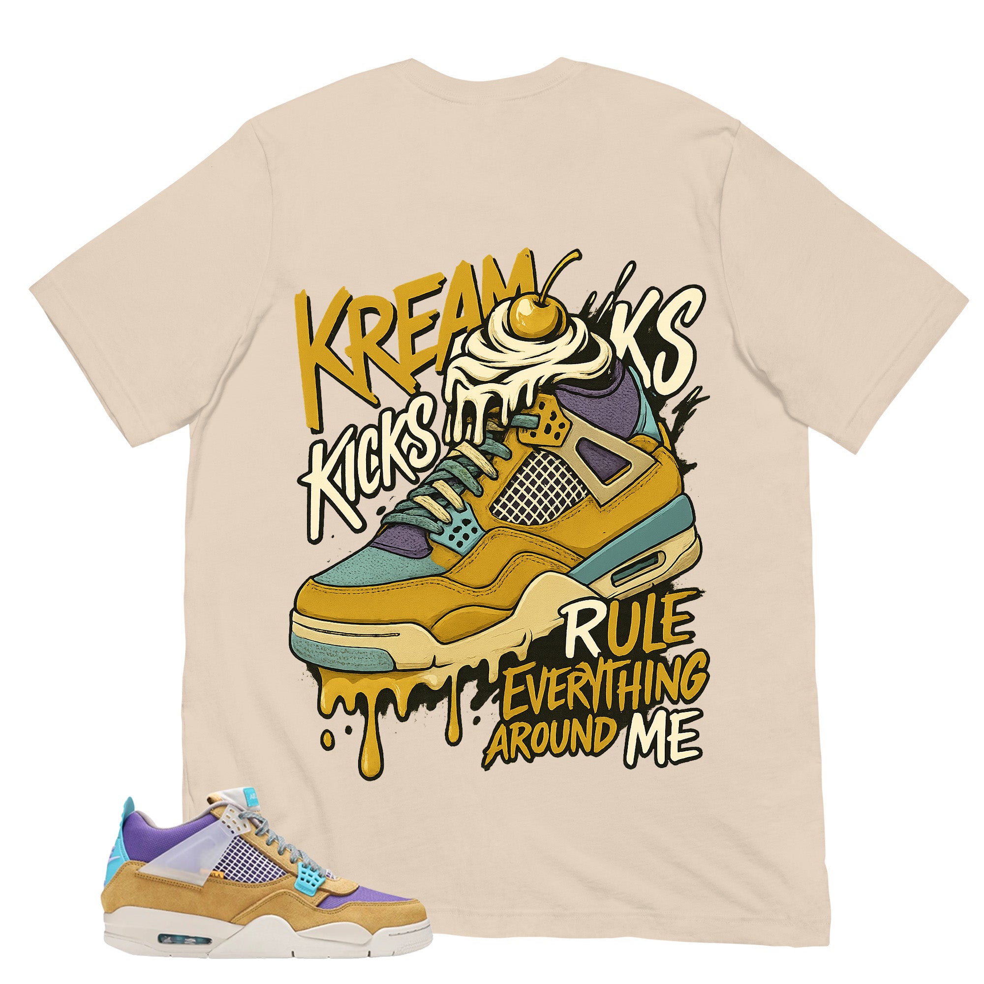 Kream Kicks Shirt - Match Union LA x Air Jordan 4 Desert Moss