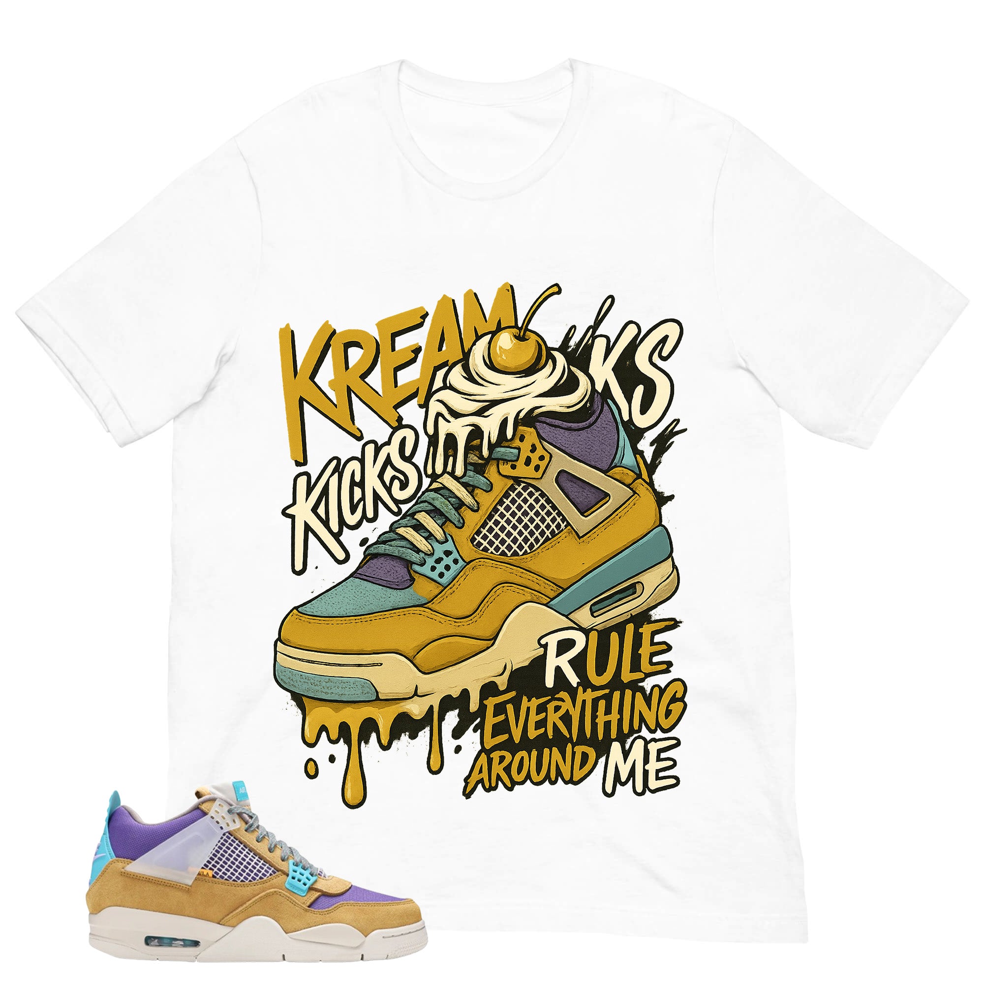 Kream Kicks Shirt - Match Union LA x Air Jordan 4 Desert Moss