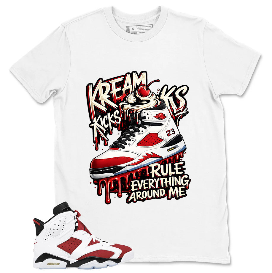Kream Kicks Shirt - Match White Air Jordan 6 Carmine