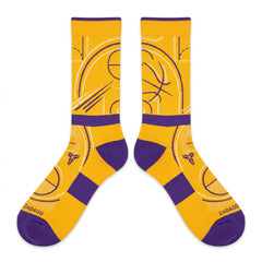 Lakers Draft Day Sneaker Match Socks – Kobe 4 Protro Inspired Mid-Calf Unisex Crew Socks