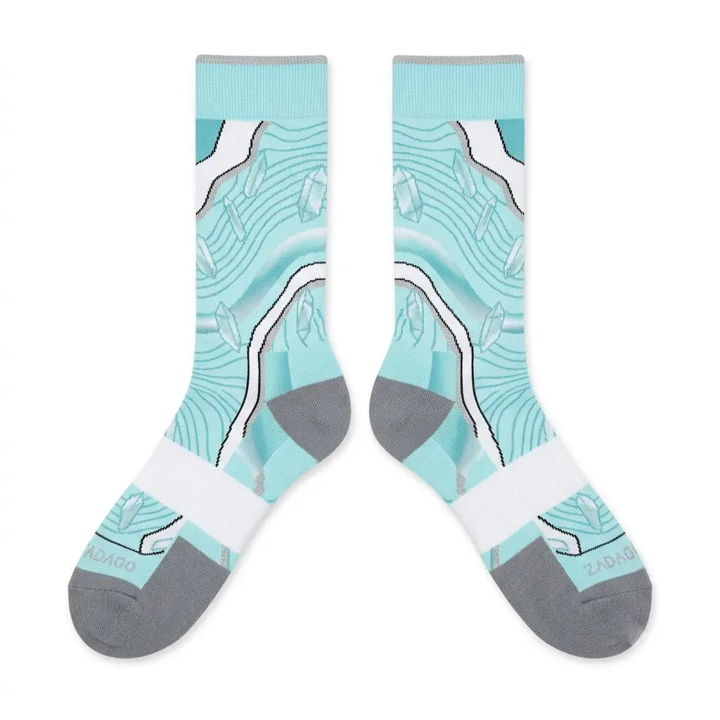 Light Aqua Socks – Air Jordan 6 Retro Inspired Mid-Calf Unisex Crew Socks