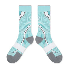 Light Aqua Socks – Air Jordan 6 Retro Inspired Mid-Calf Unisex Crew Socks