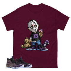 Little Jason Graphic Tee, Shirt to Match Air Foamposite One Eggplant, Air Foamposite Unisex Purple Shirt