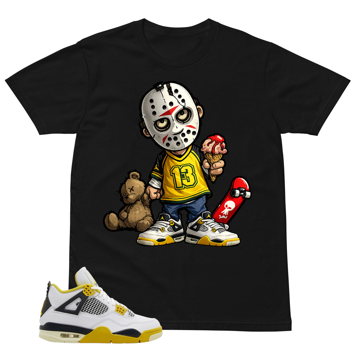 Little Jason Shirt - Match Air Jordan 4 Vivid Sulfur