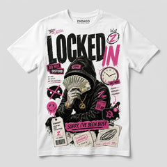 Locked In, Sorry I've Been Busy White Graphic T-shirt
