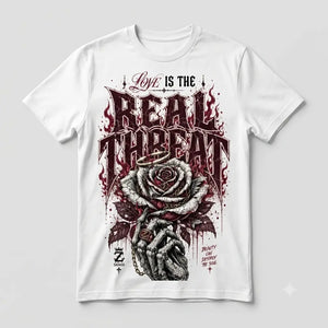 Love Is The Real Threat Graphic Tee - Shirt To Match Air Jordan 3 Bin23