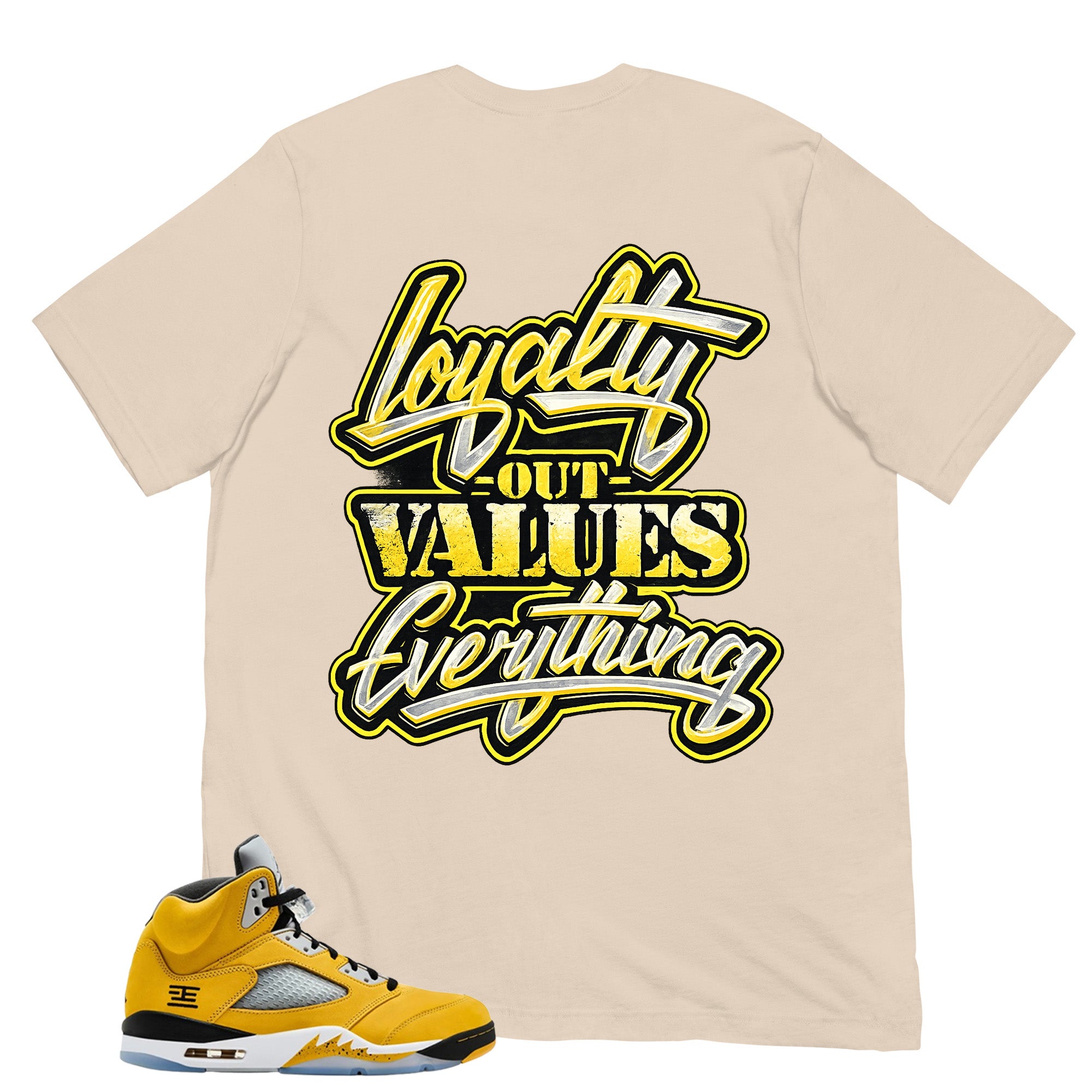 Graphic Tee Loyalty Out Values Everything Shirt - Matching Air Jordan 5 T23 Tokyo