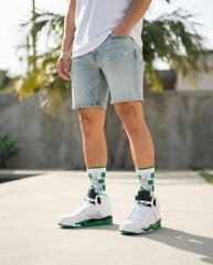 Lucky Green Socks – Air Jordan 5 Inspired Mid-Calf Unisex Crew Socks
