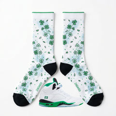 Lucky Green Socks – Women’s Air Jordan 5 Retro Inspired Mid-Calf Unisex Crew Socks