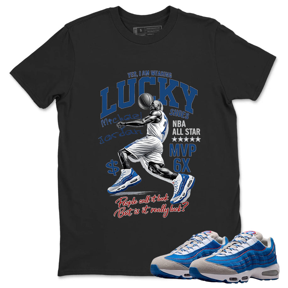 Lucky Shoes MJ Graphic Tee, Shirt to Match Air Max 95 Big Bubble Blue, Air Max 95 Big Bubble Blue Lawson Unisex Shirt