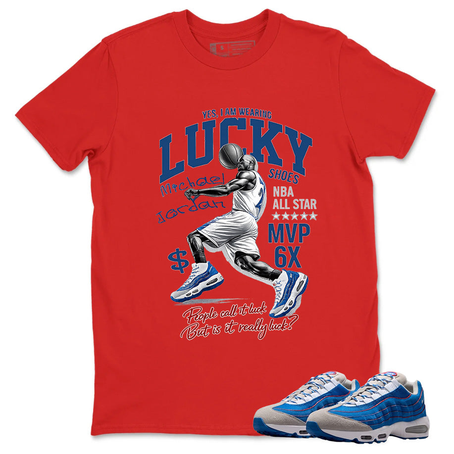 Lucky Shoes MJ Graphic Tee, Shirt to Match Air Max 95 Big Bubble Blue, Air Max 95 Big Bubble Blue Lawson Unisex Shirt