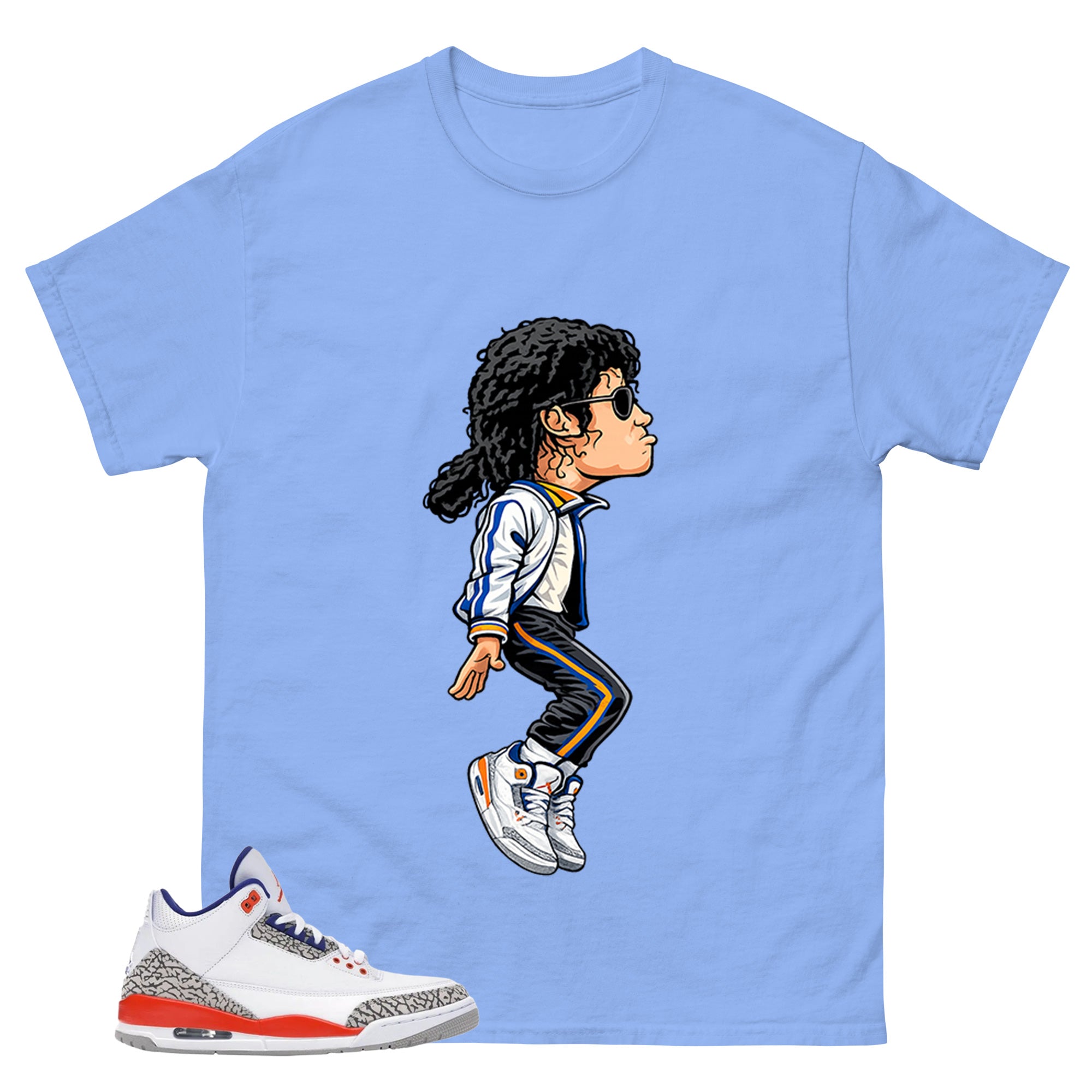 M.Jackson Tiptoe Shirt - Match Blue Air Jordan 3 Knicks
