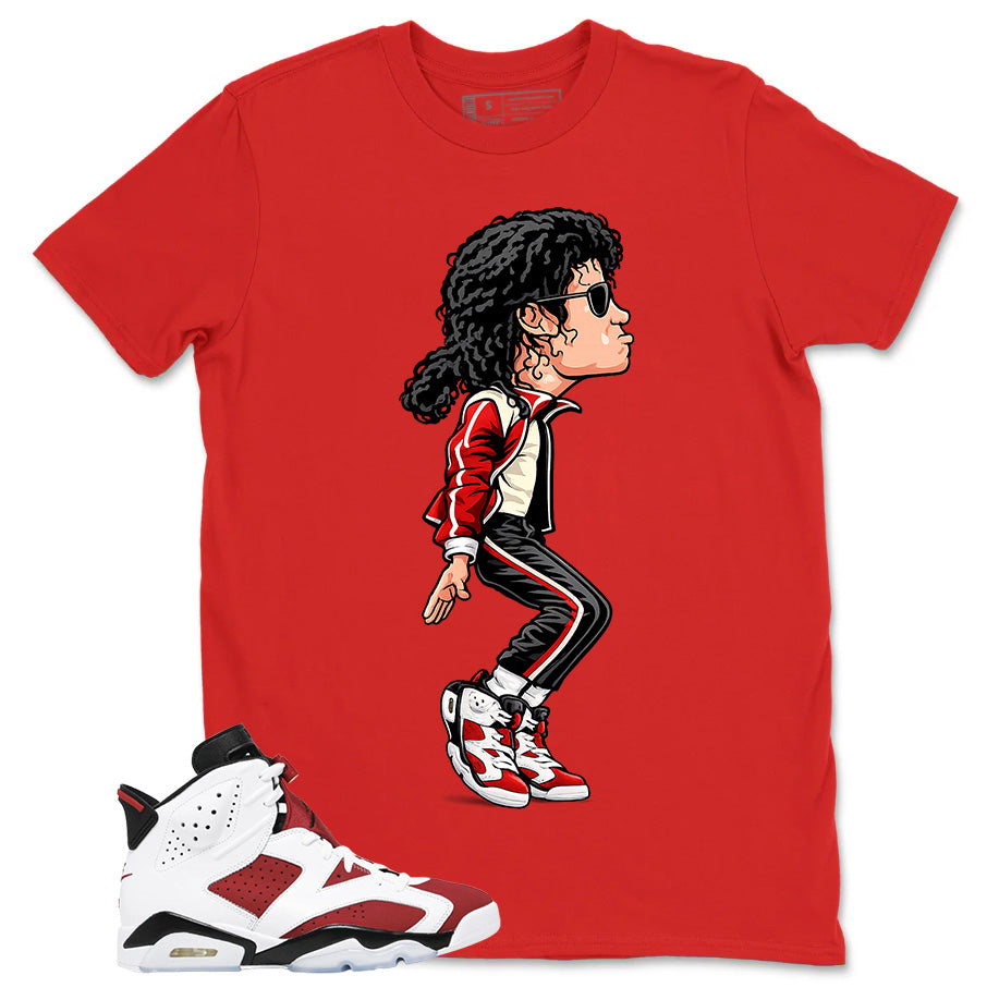 M.Jackson Tiptoe Shirt - Match White Air Jordan 6 Carmine