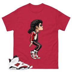 M.Jackson Tiptoe Shirt - Match White Air Jordan 6 Carmine