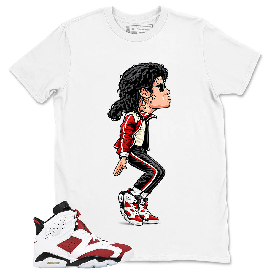 M.Jackson Tiptoe Shirt - Match White Air Jordan 6 Carmine