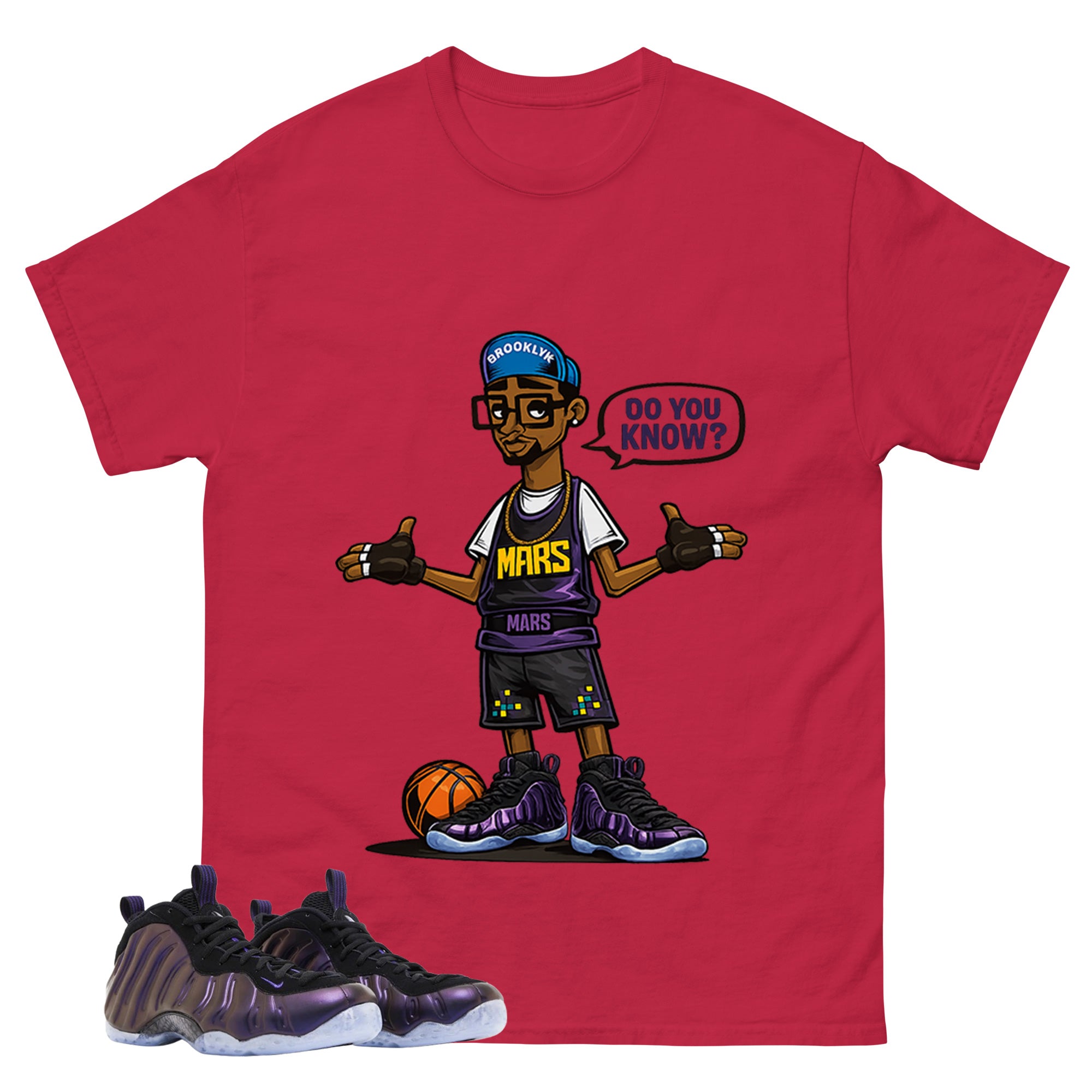 Mars Blackmon Graphic Tee, Shirt to Match Air Foamposite One Eggplant, Air Foamposite Unisex Purple Shirt