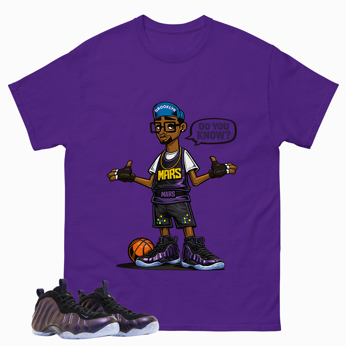 Mars Blackmon Graphic Tee, Shirt to Match Air Foamposite One Eggplant, Air Foamposite Unisex Purple Shirt