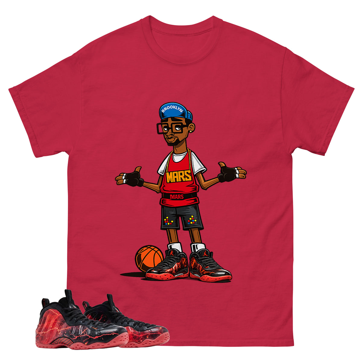 Mars Blackmon Graphic Tee, Shirt to Match Air Foamposite Stranger Things, Air Foamposite Unisex Blue Shirt