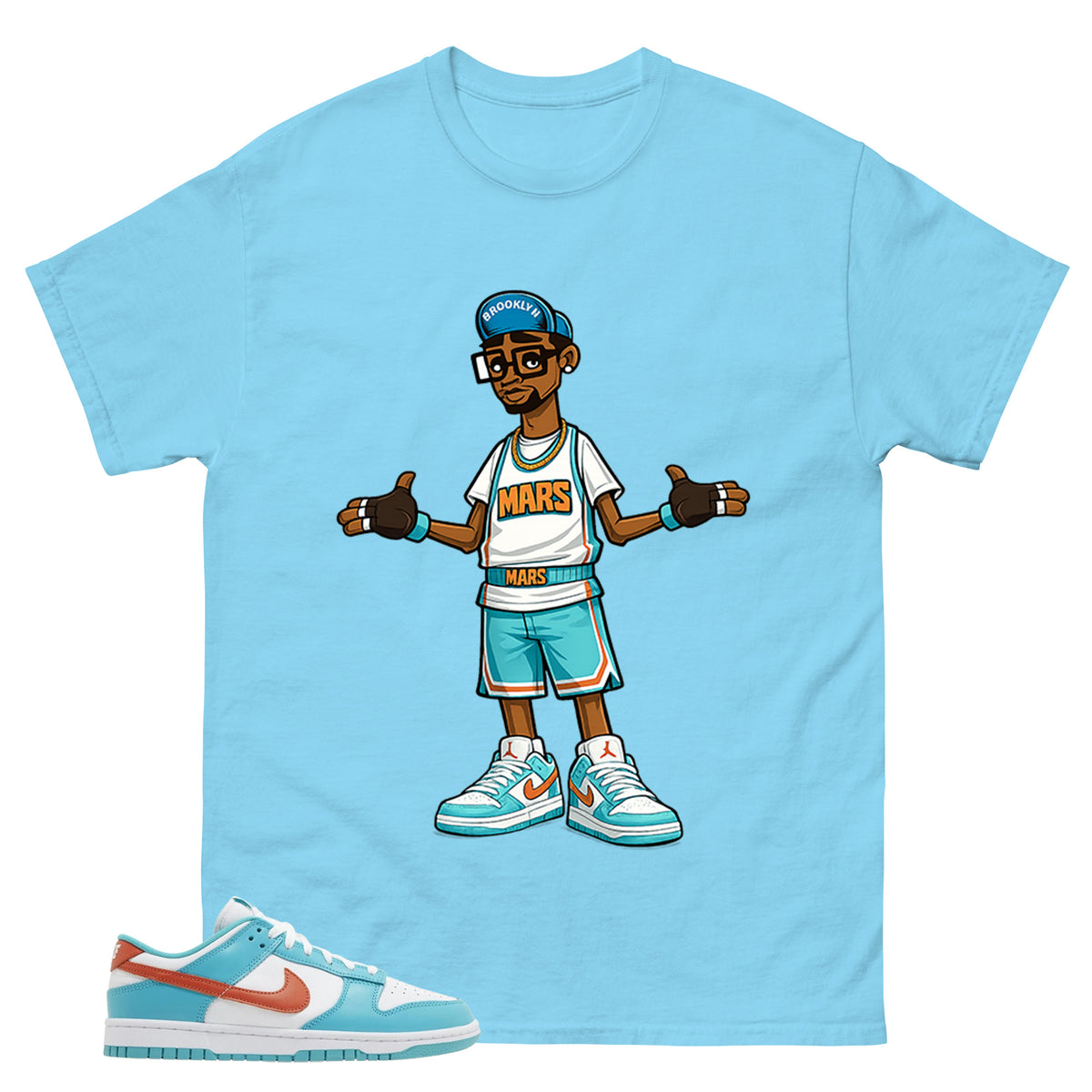 Mars Blackmon Shirt - Match Green Dunk Low Miami Dolphins