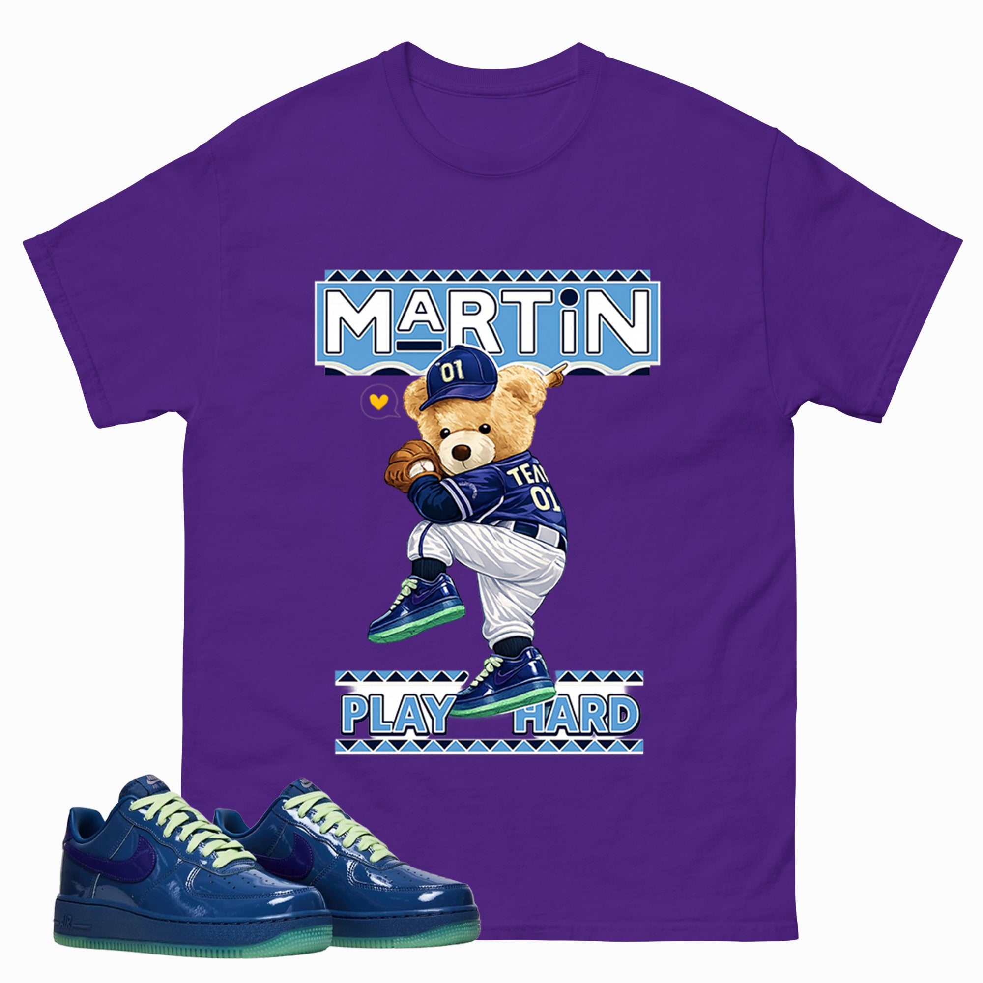 Martin Play Hard Graphic Tee, Shirt to Match Air Force 1 Mystic Navy, Air Force 1 Unisex Shirt