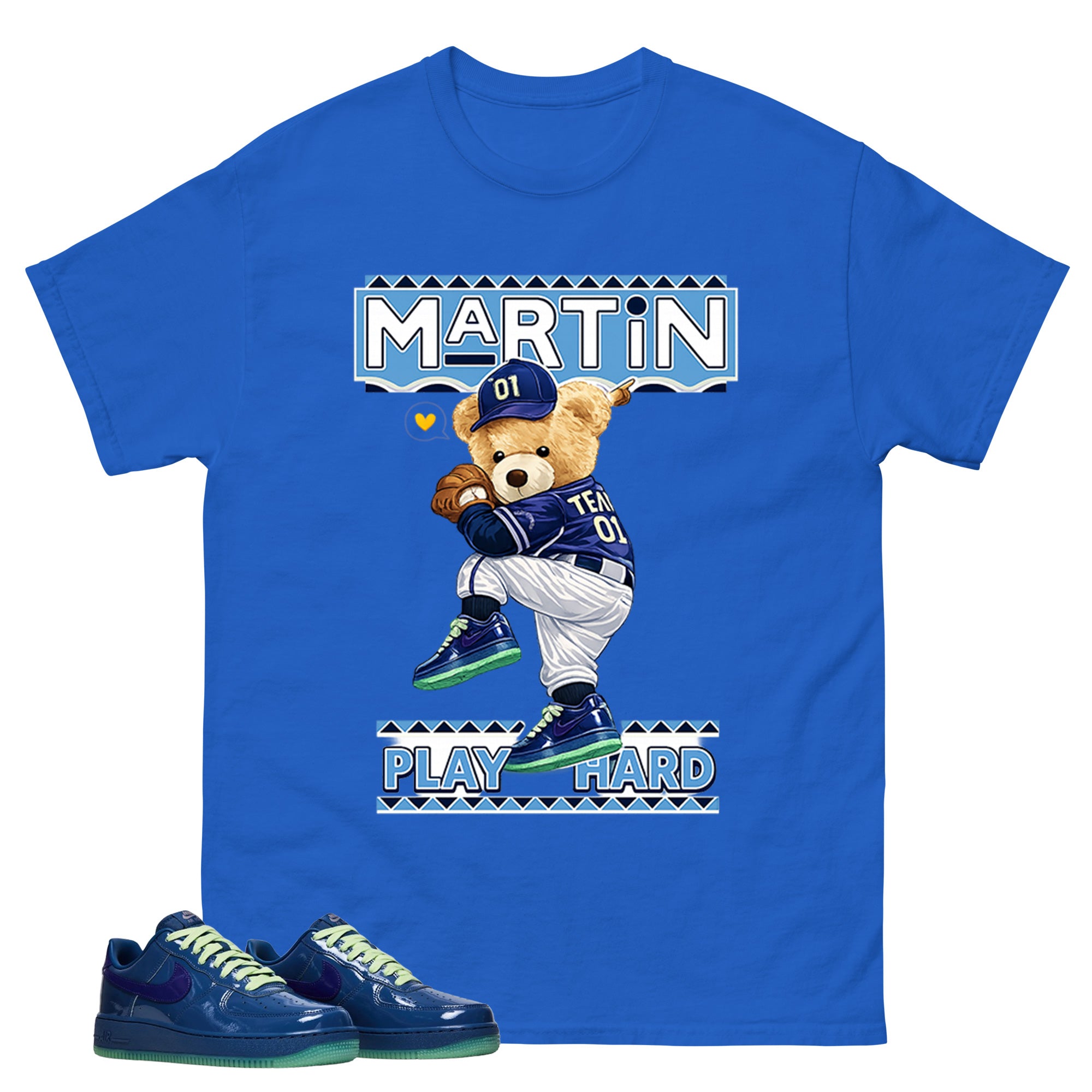 Martin Play Hard Graphic Tee, Shirt to Match Air Force 1 Mystic Navy, Air Force 1 Unisex Shirt