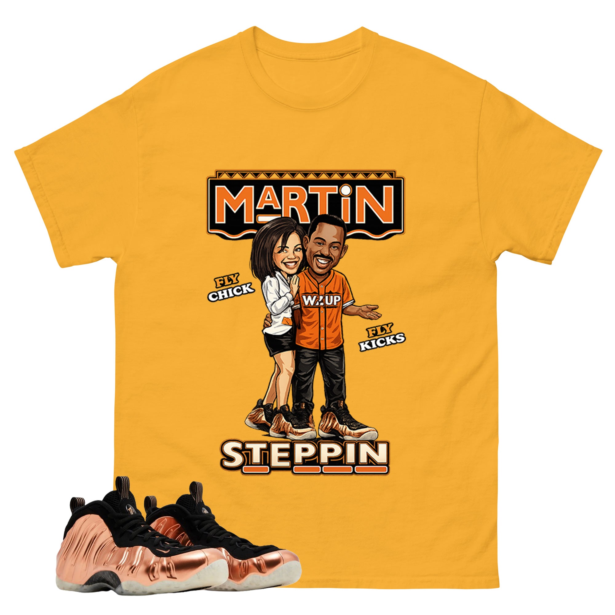 Martin Steppin Graphic Tee, Shirt to Match Air Foamposite One Copper, Air Foamposite Unisex Black Shirt