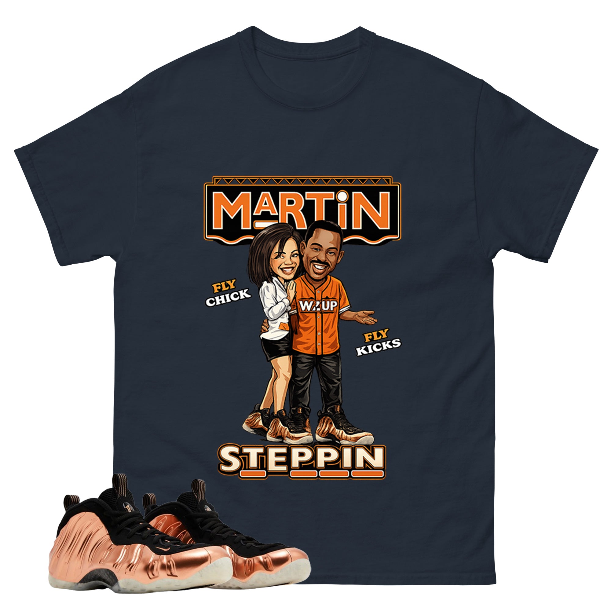 Martin Steppin Graphic Tee, Shirt to Match Air Foamposite One Copper, Air Foamposite Unisex Black Shirt